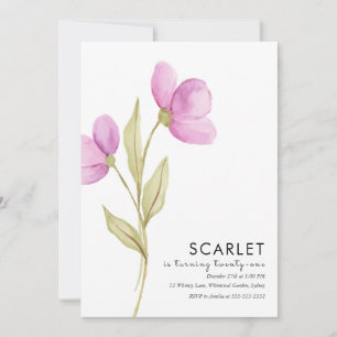 Convites Aniversário de 21 anos Simples de Chic Moderno