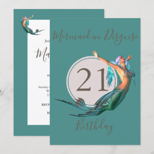 Convites Aniversário de 21 anos Tema Sereia