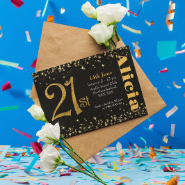 Convites aniversário de 21 anos, tipografia simples moderna