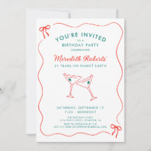 aniversário de 21 anos Wavy Border com Partido de