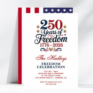 Convites Aniversário de 250 Anos da Família Americana