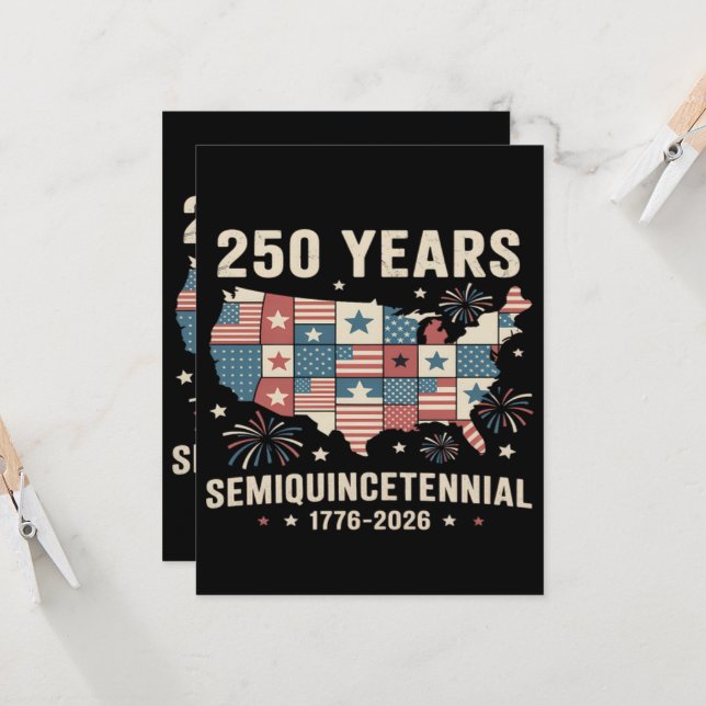 Convites Aniversário de 250 anos da Independência dos EUA (Frente/Verso In Situ)