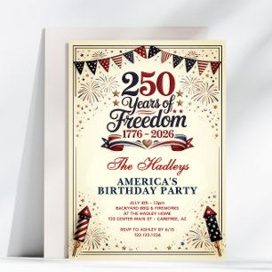 Convites Aniversário de 250 anos Vintage dos EUA