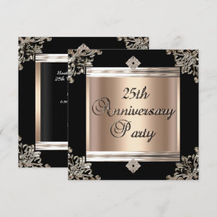 Convites Aniversário de 25 anos de Casamento Arte Deco Café
