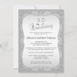 Convites Aniversário de 25 Anos de Casamento com Brilho Pra
