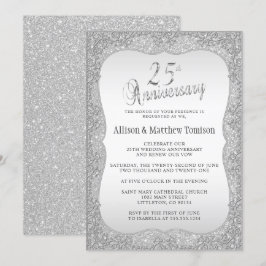 Convites Aniversário de 25 Anos de Casamento com Brilho Pra