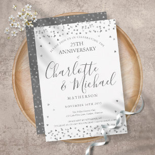 Convites Aniversário de 25 anos de Casamento Coração de Amo