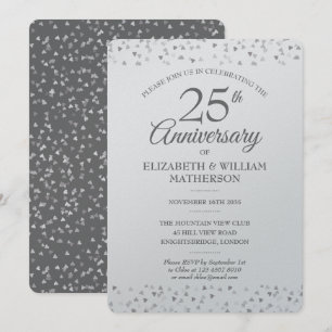 Convites Aniversário de 25 anos de Casamento Corações de Pr