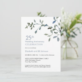 Convites Aniversário de 25 anos de casamento em aquarela el