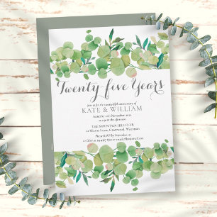 Convites Aniversário de 25 Anos de Casamento Flora Verde