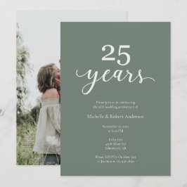 Convites Aniversário de 25 anos de casamento Foto elegante