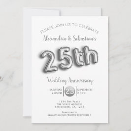 Convites Aniversário de 25 anos de Casamento Personalizado 