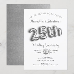Convites Aniversário de 25 anos de Casamento Personalizado 