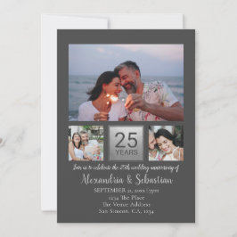 Convites Aniversário de 25 anos de Casamento Personalizado 