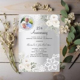 Convites Aniversário de 25 do casamento das fotos das prata