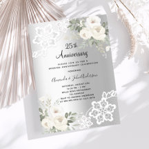Aniversário de 25 do casamento dos florais brancos