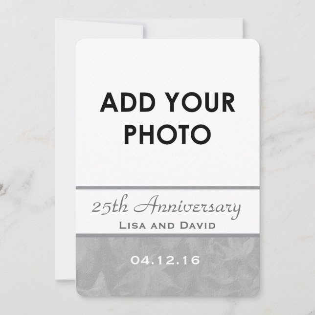Convites Aniversário de 25 Silver Muted Deixa B09A (Frente)