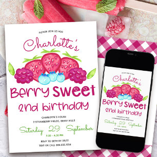 Convites Aniversário de 2 anos Berry Sweet