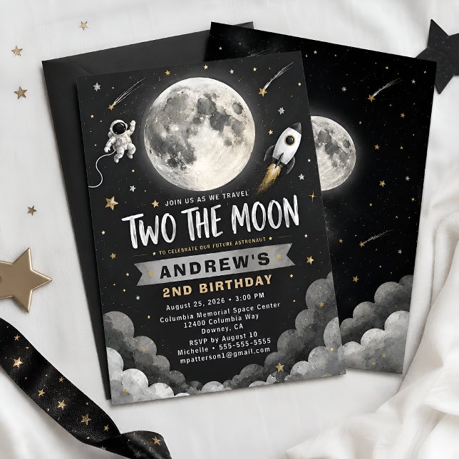 Convites Aniversário de 2 anos da Lua Espacial (Criador carregado)