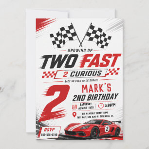 Convites Aniversário de 2 anos Dois Velozes 2 Curiosos Carr