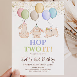 Convites Aniversário de 2 anos Hop Two It Páscoa