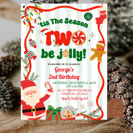 Convites Aniversário de 2 anos no Natal de Inverno Retro Ve