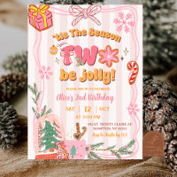 Aniversário de 2 anos Rosa Fofo Natal de Inverno R