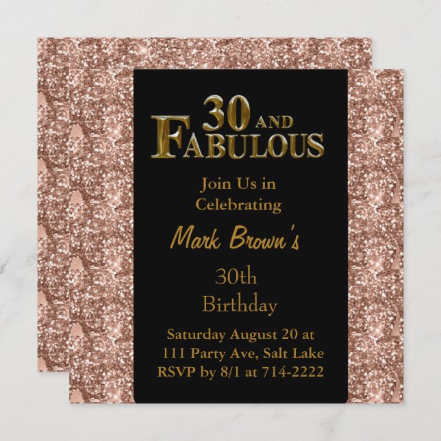 Convites Aniversário de 30 anos (Frente/Verso)
