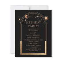 aniversário de 30 anos 30 Preto Celestial Dourado