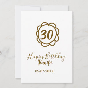 Convites aniversário de 30 anos adiciona nome data ano ouro
