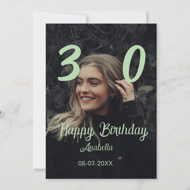 Convites aniversário de 30 anos adicionar nome data ano ver (Frente)