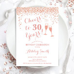 Convites aniversário de 30 anos - Anima-Se A 30 Anos De Bra<br><div class="desc">Convite para aniversário de 30 anos. Até 30 Anos! Design elegante em branco e rosa. Apresenta óculos de champanhe,  fonte de script e confetti. Perfeito para na moda e trigésima festa de aniversário. Personalize com seus próprios detalhes. Pode ser personalizado para mostrar qualquer idade.</div>