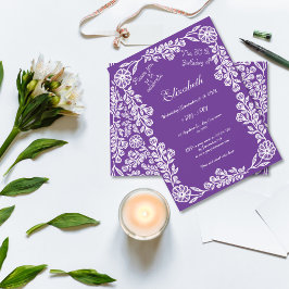 Convites Aniversário de 30 anos botulínico roxo e branco