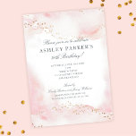Convites Aniversário de 30 anos brilhante Bonito cor-de-ros<br><div class="desc">Este convite para aniversário de 30 anos bonito apresenta um fundo de aquarela cor-de-rosa suave e doce,  acentuado com pontos falsos de brilho dourado. A tipografia é clássica e eterno. Tem acessórios coordenadores de partidos. Ver mais itens na coleção... </div>