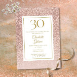 Convites Aniversário de 30 anos brilhante Rosa Dourado<br><div class="desc">Apresentando elegante ombre glitter dourado rosa,  este convite para aniversário de 30 anos chic pode ser personalizado com suas informações especiais de celebração de aniversário. Projetado por Thisnotme©</div>