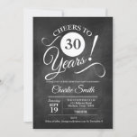 Convites aniversário de 30 anos com padrão de quadro<br><div class="desc">aniversário de 30 anos convite de festas para homens ou mulheres. Design preto e branco elegante com padrão de quadro de referência e fonte de script de tipografia. Até 30 anos! Pode ser personalizado para qualquer idade.</div>