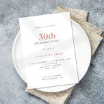 Convites Aniversário de 30 anos cor-de-rosa com texto simpl<br><div class="desc">Aniversário de 30 anos cor-de-rosa com texto simples moderno. Simples elegância para seus convites de trinta. Altere as cores do texto e do plano de fundo,  se desejar,  por meio da opção editar mais.</div>