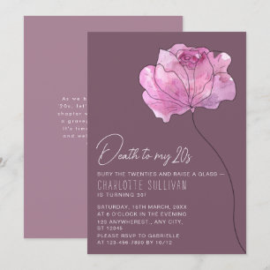 Convites Aniversário de 30 anos da Chic Flower "Death to My