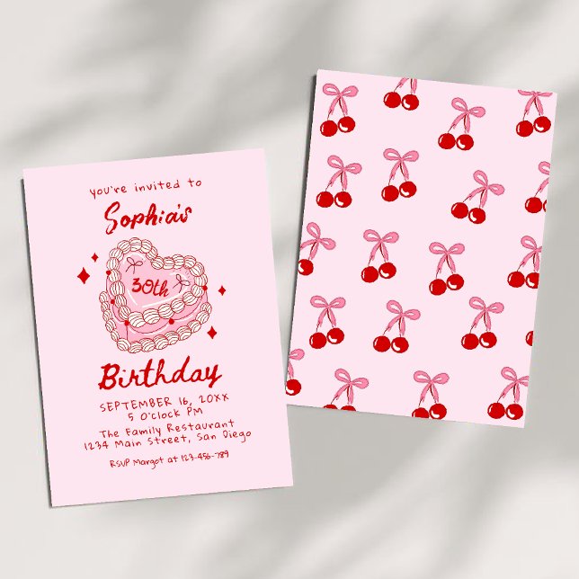 Convites Aniversário de 30 anos de Bolo Retroativo (Criador carregado)