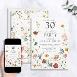 Convites Aniversário de 30 anos de Caligrafia Floral do Jar<br><div class="desc">Celebre um marco especial com nosso belo convite para aniversário de 30 anos de caligrafia floral de jardim rosa! Esta design única e maravilhosa é perfeita para qualquer celebração de aniversário de 30 anos - dê aos seus convidados um convite especial que eles não esquecerão. A frente do convite tem...</div>