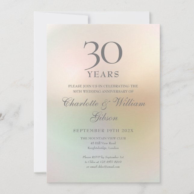 Convites Aniversário de 30 anos de Casamento Coração de Pér (Frente)