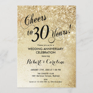 Convites Aniversário de 30 anos de Casamento em Ouro