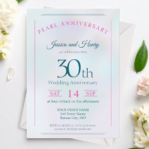 Convites Aniversário de 30 anos de casamento Pérola Iridesc