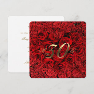 Convites Aniversário de 30 anos de Casamento Rosas Vermelha