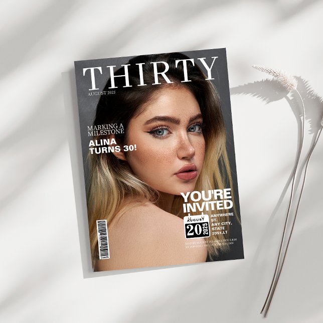 Convites Aniversário de 30 anos de cobrir da revista editor (Criador carregado)