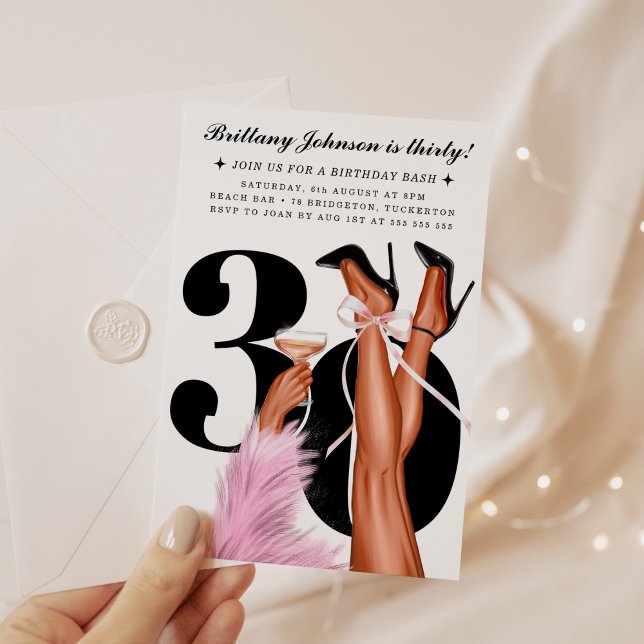 Convites Aniversário de 30 anos de coquete (Criador carregado)
