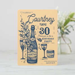 Convites Aniversário de 30 anos de Desenho de Escrivagem Ma