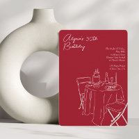 aniversário de 30 anos de desenho de linha vermelh