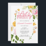 Convites Aniversário de 30 anos de Flores Amarelas Colorida<br><div class="desc">Um convite de aniversário floral, primavera, colorido e festivo começa com o Partido do Vamos! A tipografia rosa de duas tonalidades complementa as flores cor-de-rosa no quadro. Pop de amarelo dão em uma vibração de primavera. Folhas verdes profundas e folhagem completam o quadro botânico. Design moderno e simples dá o...</div>