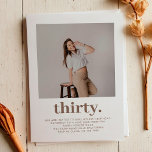 Convites Aniversário de 30 anos de Foto Mínima Simples do T<br><div class="desc">Convite para aniversário de 30 anos de Fotografia Mínima de Taupe Brown Simples</div>